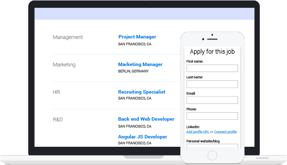Publish job openings on a beautiful website
